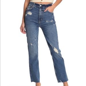 Free People | High Waist Slim Straight Leg Jeans